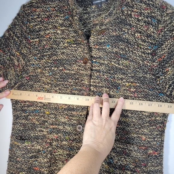Womens Cynthia Max Cropped Tweed nubby button front blazer size Large - Picture 10 of 10